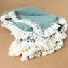 Baby Solid Color Bandage Cotton Gauze Blanket Baby Tassel Blanket Baby Bath Towel Swaddling Bandage - PrettyKid