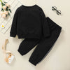 Toddler Kids Solid Color Casual Long Sleeve Sweater Sports Suit - PrettyKid