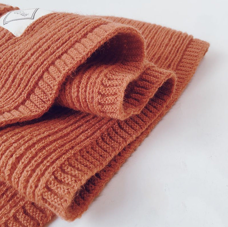 Boys Girls Solid Color Knitting Warm Woolen Scarf - PrettyKid