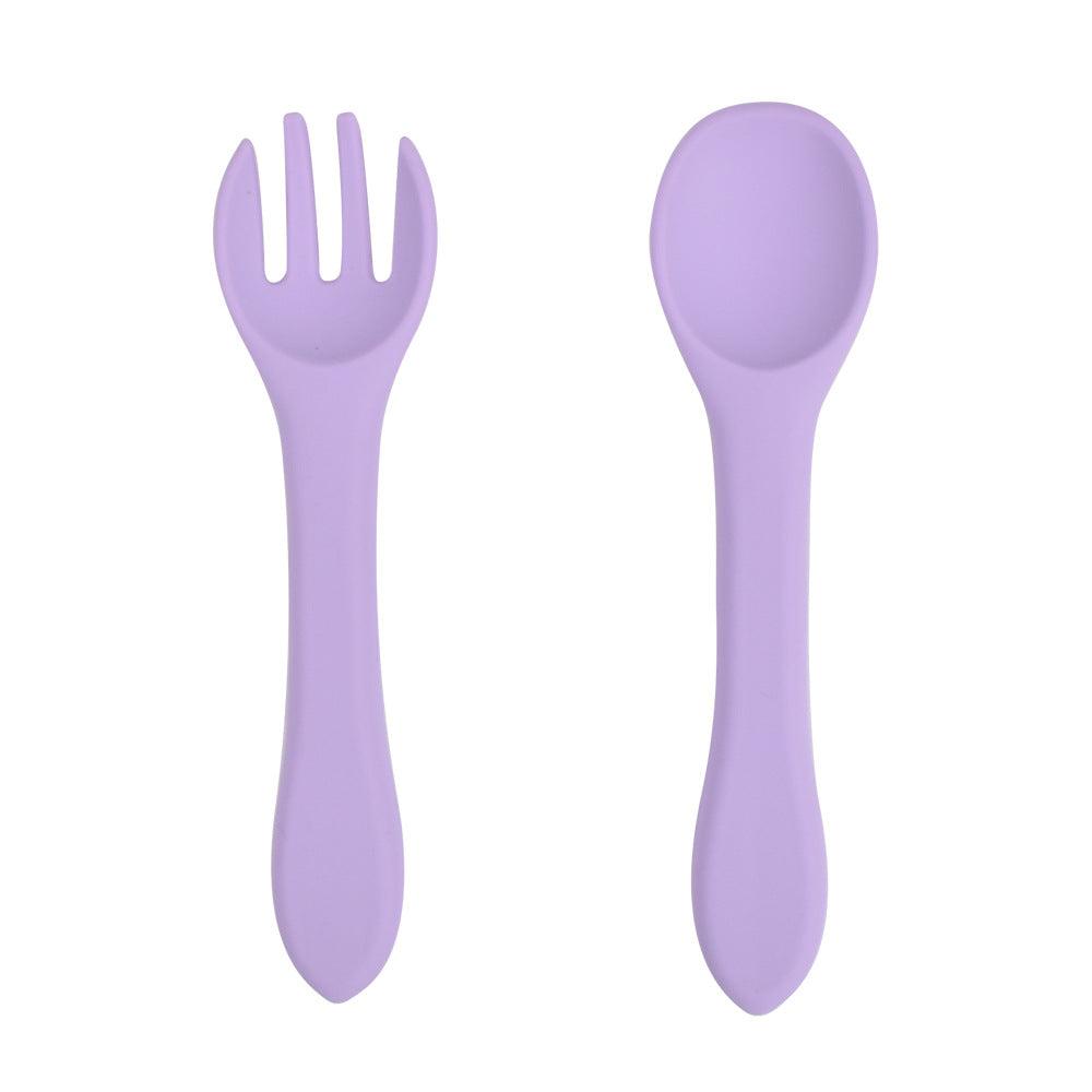 Baby‘s Silicone Tableware Food Grade Silicone Spoon Fork Set - PrettyKid