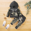 Toddler Kids Boys Solid Color Camouflage Patchwork Hooded Long-sleeved Suit - PrettyKid
