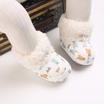 Baby Boys Girls Cute Print Plush Snow Boots Soft Cloth Bottom Toddler Shoes - PrettyKid