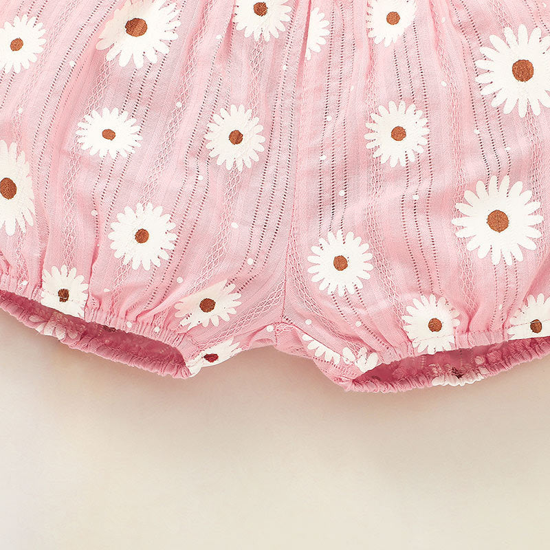 Toddler Girls Summer Solid Flower Print Vest Top Shorts Set - PrettyKid