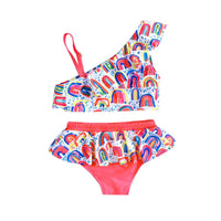 Cute Strawberry Print Swimsuit - PrettyKid