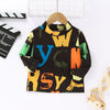 Toddler Kids Solid Color High Neck Letter Print Long Sleeve T-shirt - PrettyKid