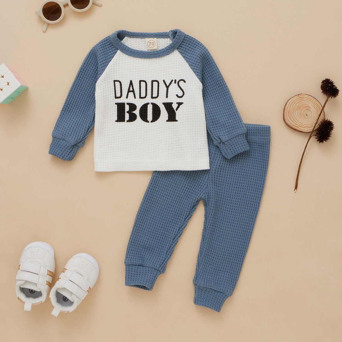 Toddler Boys Letter Pullover Long Sleeve Top Pants Set - PrettyKid