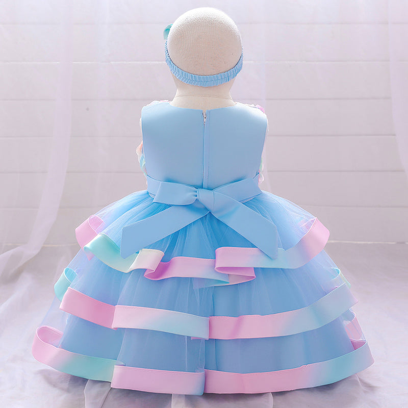 Baby Girls Flower Cake Puffy Skirt Baby Girl Dresses Wholesale - PrettyKid