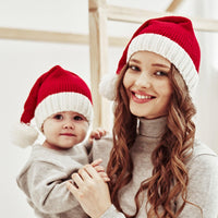 Winter Mommy and Me Wool Ball Christmas Knitted Hat - PrettyKid