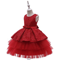 Kids Girls' Gauze Jacquard Fluffy Dress Children's Clothes Manufacturers Wholesale - PrettyKid