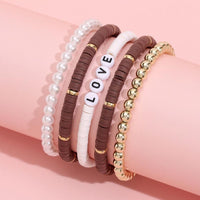 Colorful Soft Pottery Bracelet 5-piece Set - PrettyKid