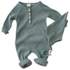 Baby Boys Girls Solid Color Long Sleeved Knitted One-piece - PrettyKid