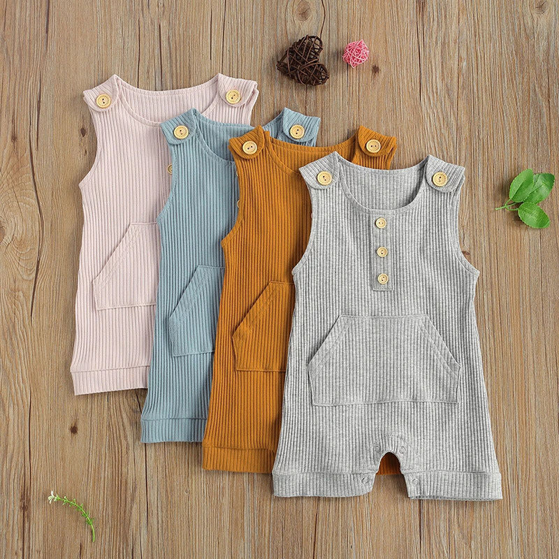 Spring Baby Onesie Men and Women Striped Crawling Clothes - PrettyKid