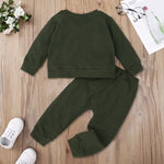 Toddler Boys Solid Color Round Neck Long Sleeve Suit - PrettyKid