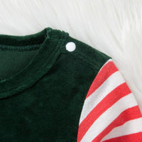 Baby Boys Solid Striped Fake Two Piece Velvet Jumpsuit Christmas Dress - PrettyKid