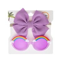 Children's Sun Lens Belt Suit Sunglasses Hair Belt Two-piece Set