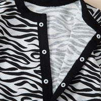 Baby Boys Girls Zebra Print Diagonal Wrap Foot Jumpsuit Baby Sleeping Bag - PrettyKid