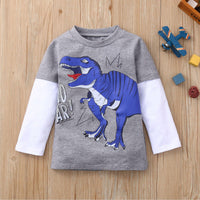 Toddler Kids Boys Cartoon Dinosaur Print Long Sleeve T-Shirt - PrettyKid