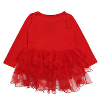 Toddler Kids Girls Red Long Sleeve Dress Christmas Dress - PrettyKid