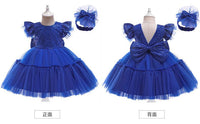 Christmas Girls Dresses Princess Dress Bow Mesh Halloween Dress Set - PrettyKid