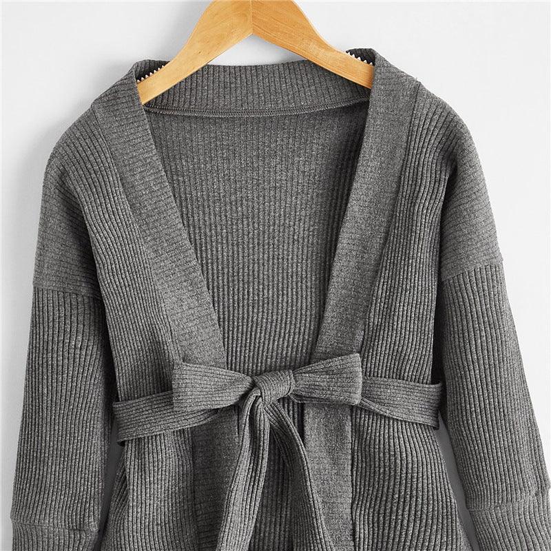 Toddler Kids Girls Solid Cotton Long Sleeve Knitted Cardigan Coat - PrettyKid