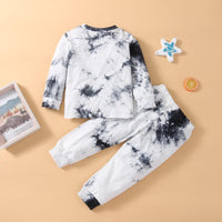 Toddler Kids Boys' Long Sleeve Round Neck Tie Dye Suit - PrettyKid