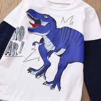 Toddler Kids Boys Cartoon Dinosaur Print Long Sleeve T-Shirt - PrettyKid