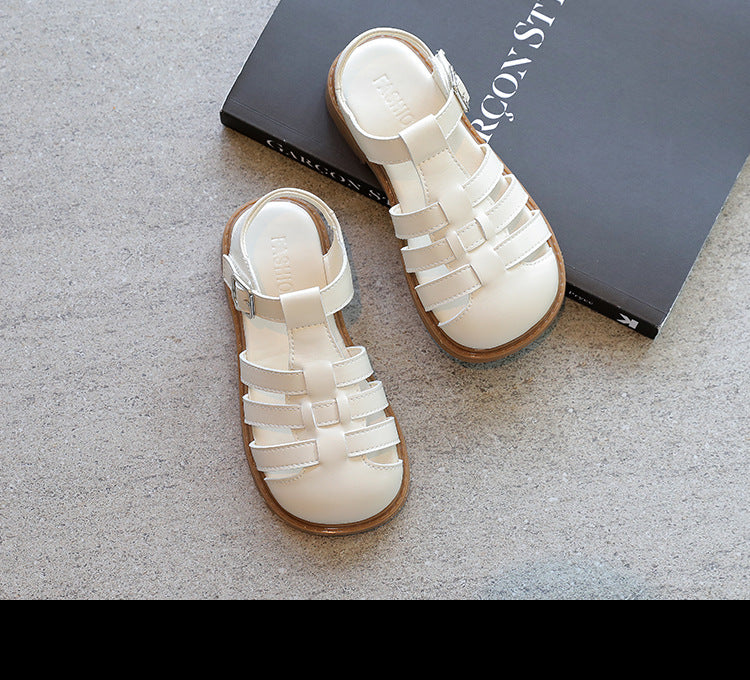 Girls Package Head Sandals 2022 Summer Models of Children's Shoes Non-slip Hollow Casual Princess Sandals Roman Shoes - PrettyKid