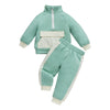 Toddler Kids Boys Girls Solid Color Zipper Pocket Color Blocking Long-sleeved Suit Children's Sportswear - PrettyKid