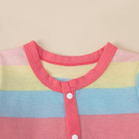 Rainbow Striped Wrap Leg Diagonal Baby Jumpsuit - PrettyKid