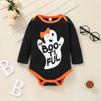 Baby Girls Cartoon Ghost Print Long Sleeve Jumpsuit Long Sleeve Two-piece Suit Unbranded Baby Clothes Wholesale - PrettyKid