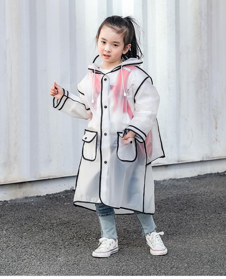 Transparent long one-piece raincoat for children - PrettyKid