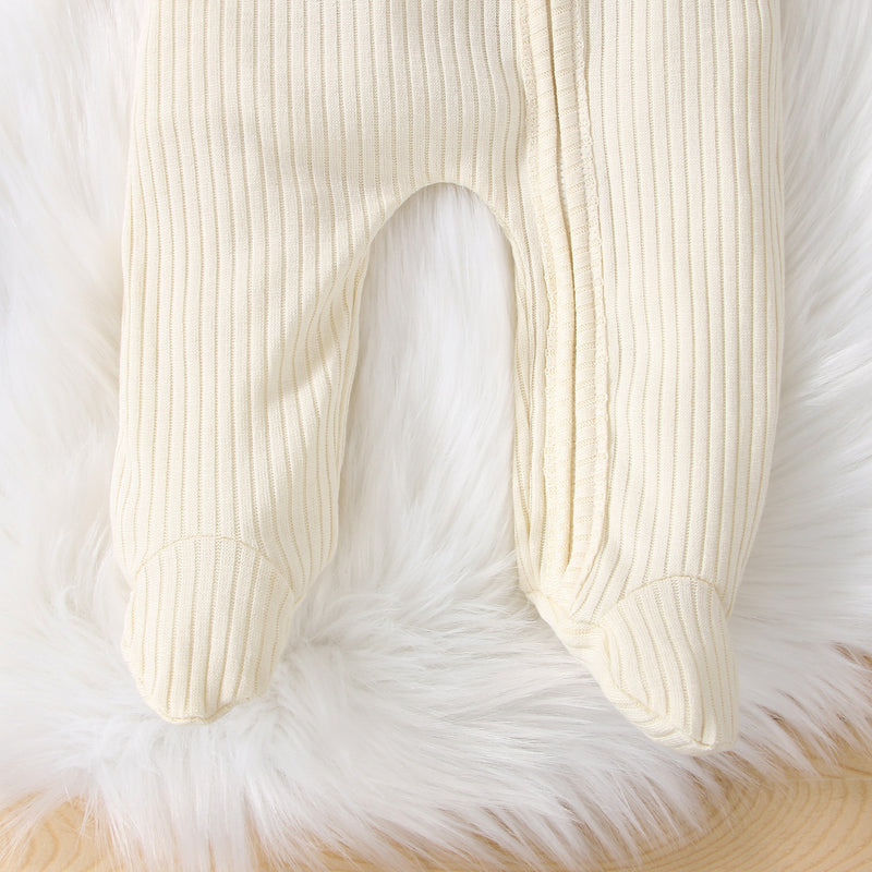 Baby Boys Girls Zipper Long Sleeve Foot Wrap One-piece Suit Hat Set - PrettyKid