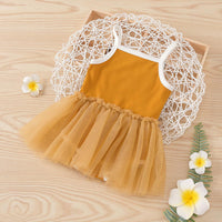 2021 Summer Girls' Knitted Suspender Mesh Stitched Princess Fluffy Skirt - PrettyKid