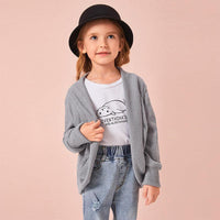 Toddler Kids Girls Solid Color Long Sleeve Knitted Coat - PrettyKid