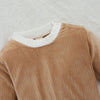 Toddler Kids Solid Velvet Long Sleeve Sweater Set - PrettyKid