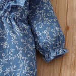 Baby Girls Floral Printed Ruffle Long Sleeve Jumpsuit - PrettyKid