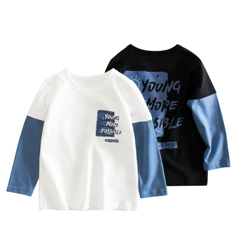 Autumn New Children's Undercoat Baby Clothes Boys' Long Sleeve T-shirt - PrettyKid
