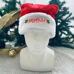 Mommy and Me Alphabet Embroidery Plush Christmas Hat - PrettyKid