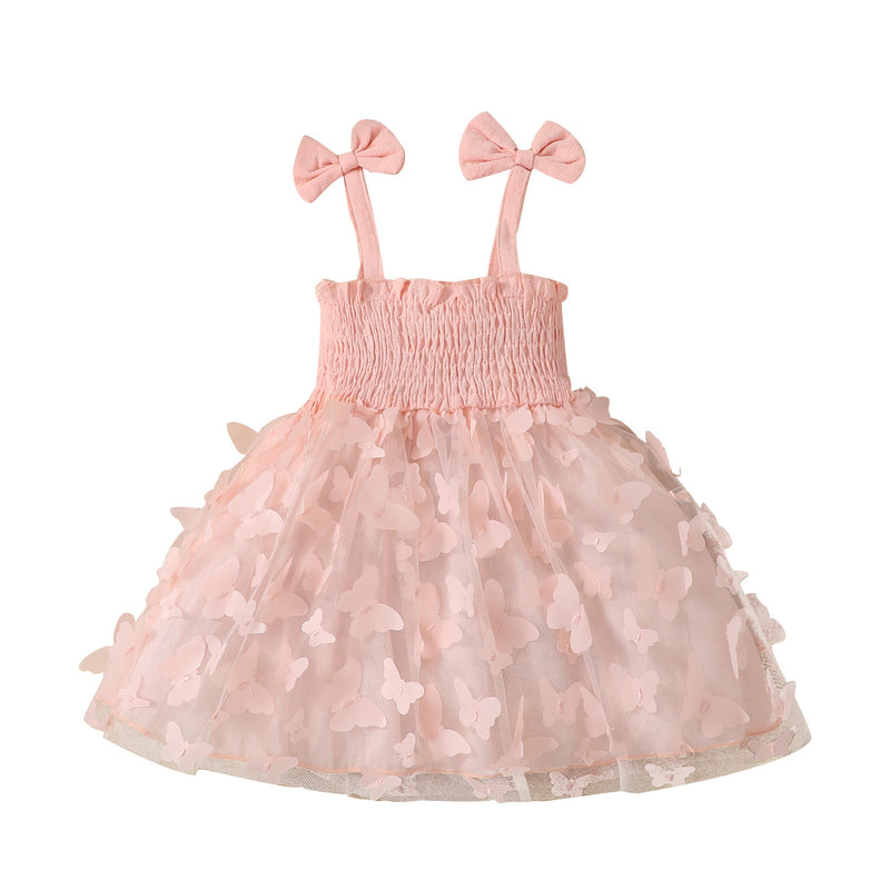 Baby's Summer Sleeveless Dress Baby's Butterfly Sling Skirt