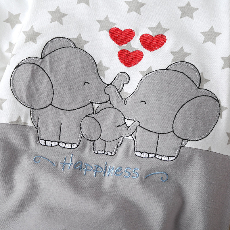 Baby Boys Girls Cute Elephant Embroidered Jumpsuit - PrettyKid