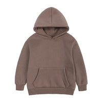 Toddler Kids Boys Girls Solid Color Padded Hooded Sweatshirt Children's Thickened Tops - PrettyKid