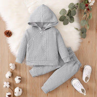 Toddler Kids Boys Solid Hooded Long Sleeve Suit - PrettyKid