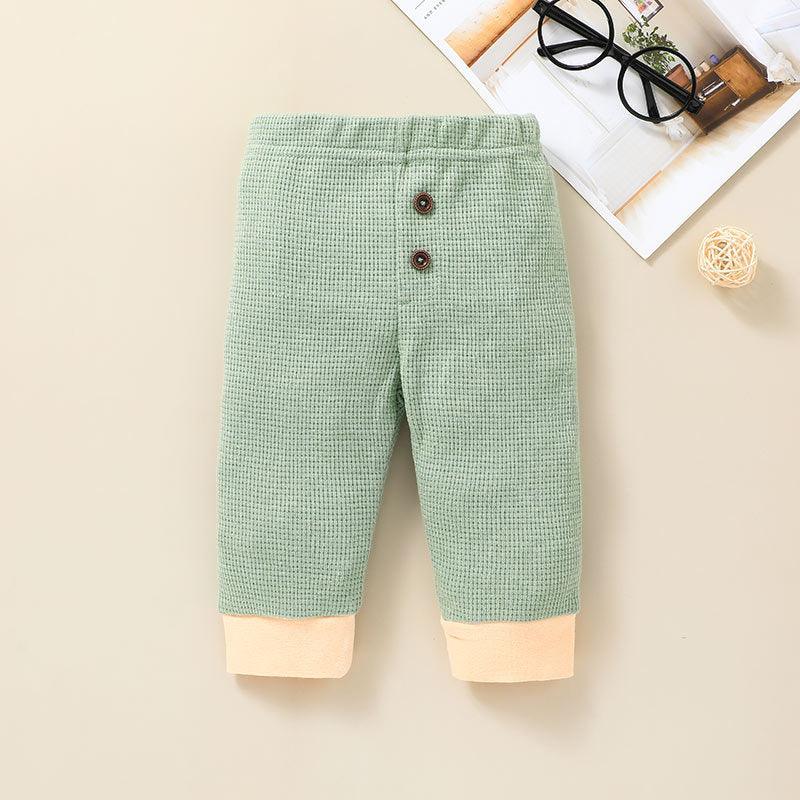 Toddler Boys Girls Solid Contrast Long Sleeve Knit Two Piece Set - PrettyKid