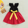 0-3 Year Old Summer Baby Girl Princess Dress Contrast Back Bow Vest Dress Holiday Style Dress - PrettyKid
