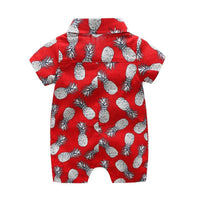 Baby Clothing Wholesale Short Sleeve Vacation Beach Style Pineapple Jumpsuit - PrettyKid