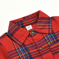 Boys Girls Long Sleeve Plaid Lapel Shirt Kids Wear Supplier - PrettyKid