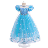 Children Girls Halloween Cosplay Frozen Princess Elsa Dress - PrettyKid