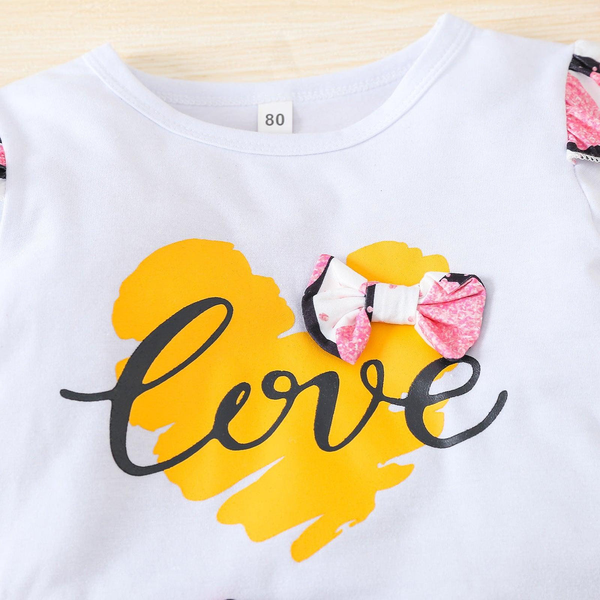 Toddler Kids Girl Solid Letter Love Print Long Sleeve T-Shirt Short Skirt Valentine's Day Set - PrettyKid