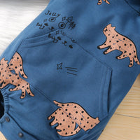 Baby Boys Girls Cartoon Animal Hooded Jumpsuit - PrettyKid