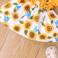 Children's Sunflower Printed Dress In Stock In 2023 - PrettyKid